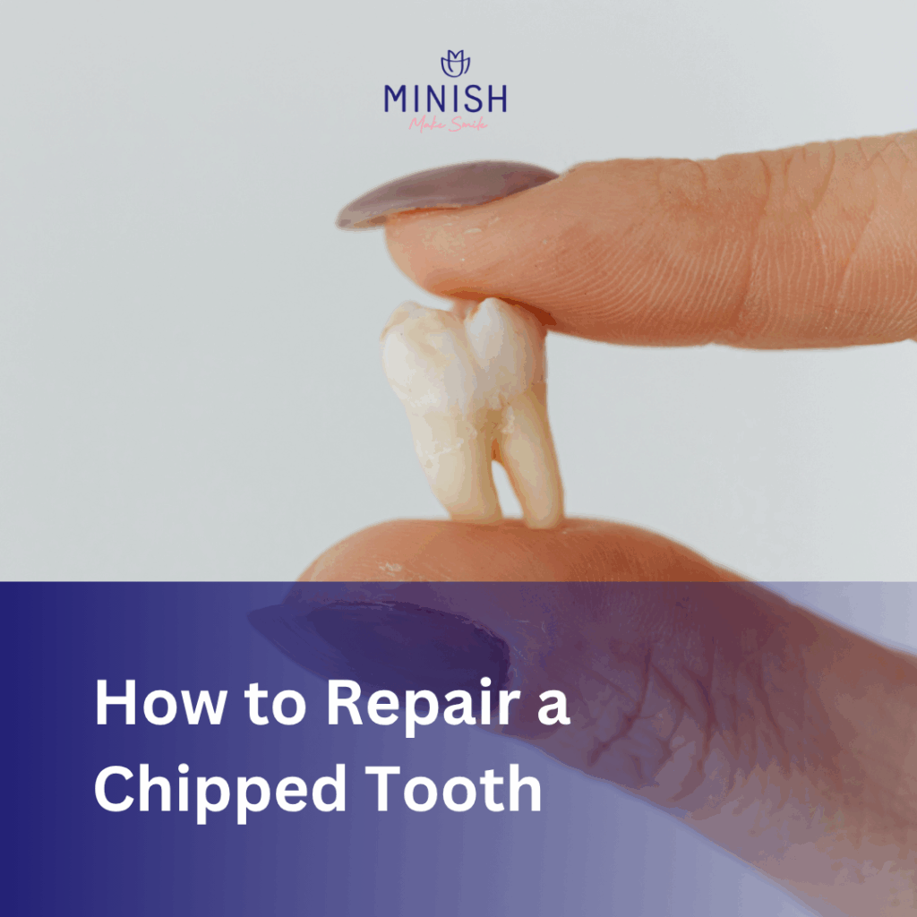 Patient receiving MINISH Veneer treatment to repair a chipped tooth and restore a natural smile.